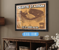 Cutler West Pro Football Collection 14" x 11" / Black Frame Vintage New England Patriots Gillette Stadium Wall Art 717505847-14"-x-11"66466