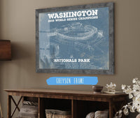 Cutler West 14" x 11" / Greyson Frame Washington Nationals - National Park Vintage Stadium Blue Print 728187448-14"-x-11"8186