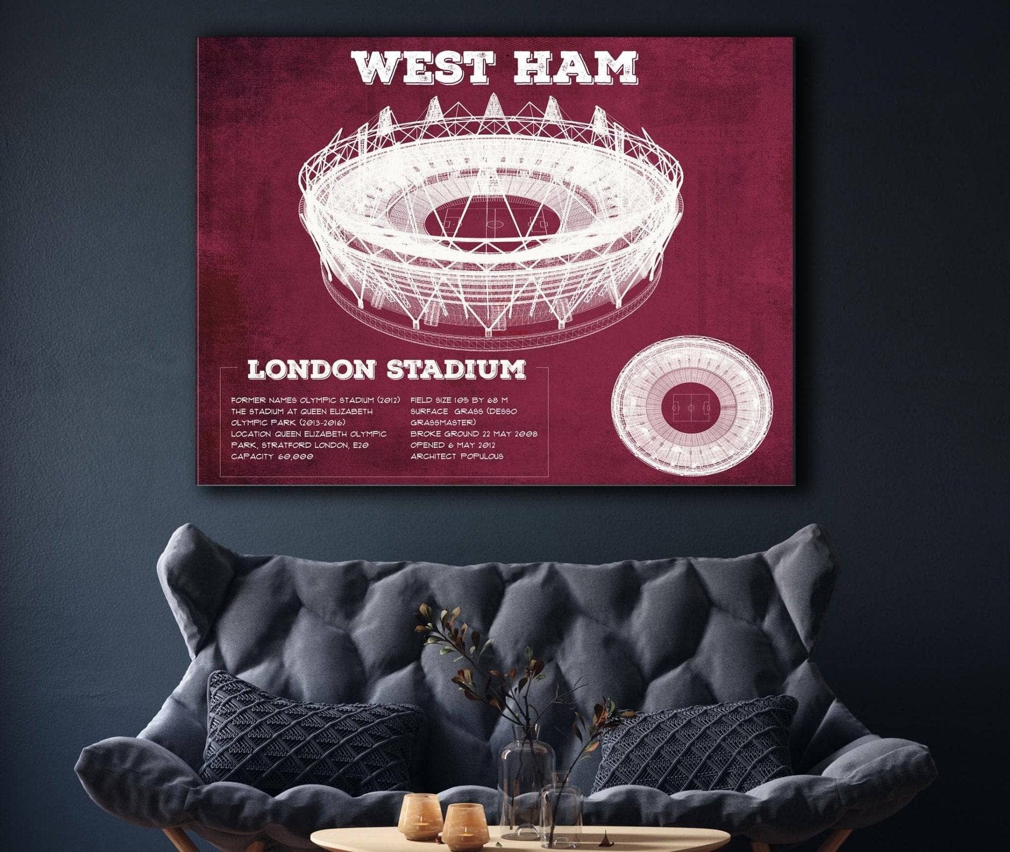 Cutler West West Ham United FC - Vintage London Stadium Soccer Print