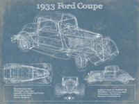 Cutler West Ford Collection 14" x 11" / Unframed 1933 Ford Coupe Vintage Blueprint Auto Print 933311095_34877