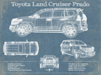 Cutler West Toyota Collection 14" x 11" / Unframed Toyota Land Cruiser Prado (2016) Blueprint Vintage Auto Patent Print 833110122_6133