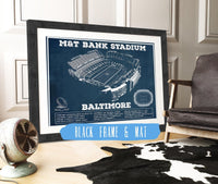 Cutler West Pro Football Collection 14" x 11" / Black Frame & Mat Baltimore Ravens - M&T Bank Stadium - Vintage Football Print 635803678-TOP