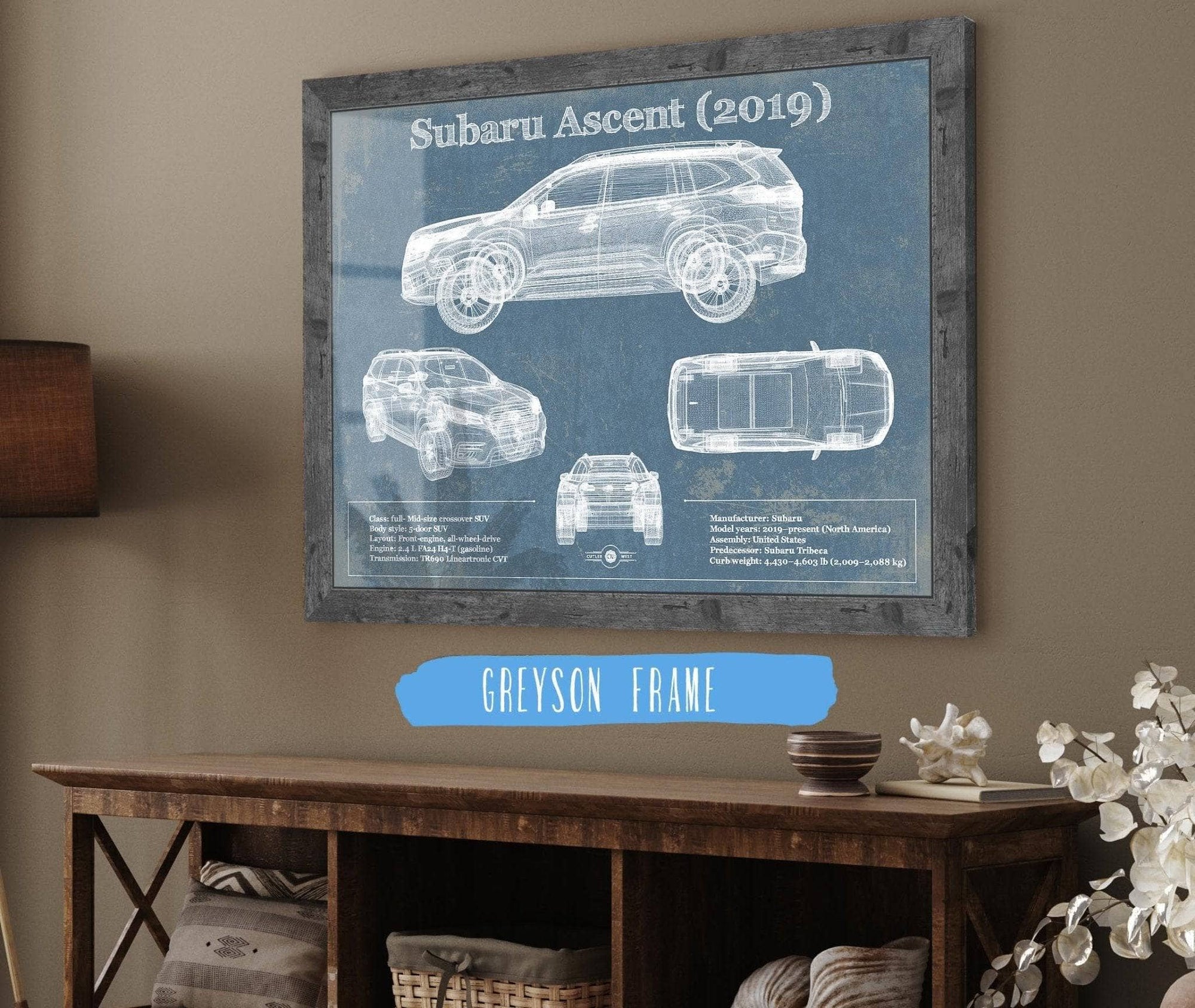Cutler West Vehicle Collection Subaru Ascent 2019 Blueprint Vintage Auto Prin