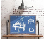 Cutler West Grand Piano Musical Instrument Original Blueprint Art