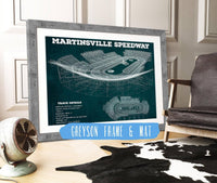 Cutler West Racetrack Collection 14" x 11" / Greyson Frame & Mat Martinsville Speedway NASCAR Race Track Print 732450294_73405