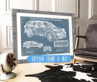 Cutler West Ford Collection 14" x 11" / Greyson Frame & Mat Ford Explorer ST 2020 Vintage Blueprint Auto Print 845000214_59965