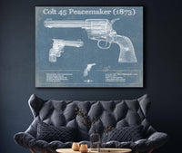 Cutler West Military Weapons Collection Colt 45 Peacemaker 1873 Blueprint Vintage Gun Print
