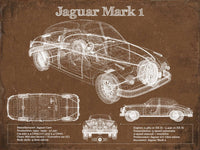 Cutler West Jaguar Collection 14" x 11" / Unframed Jaguar Mark 1 Saloon Blueprint Vintage Auto Print 933311120_12926