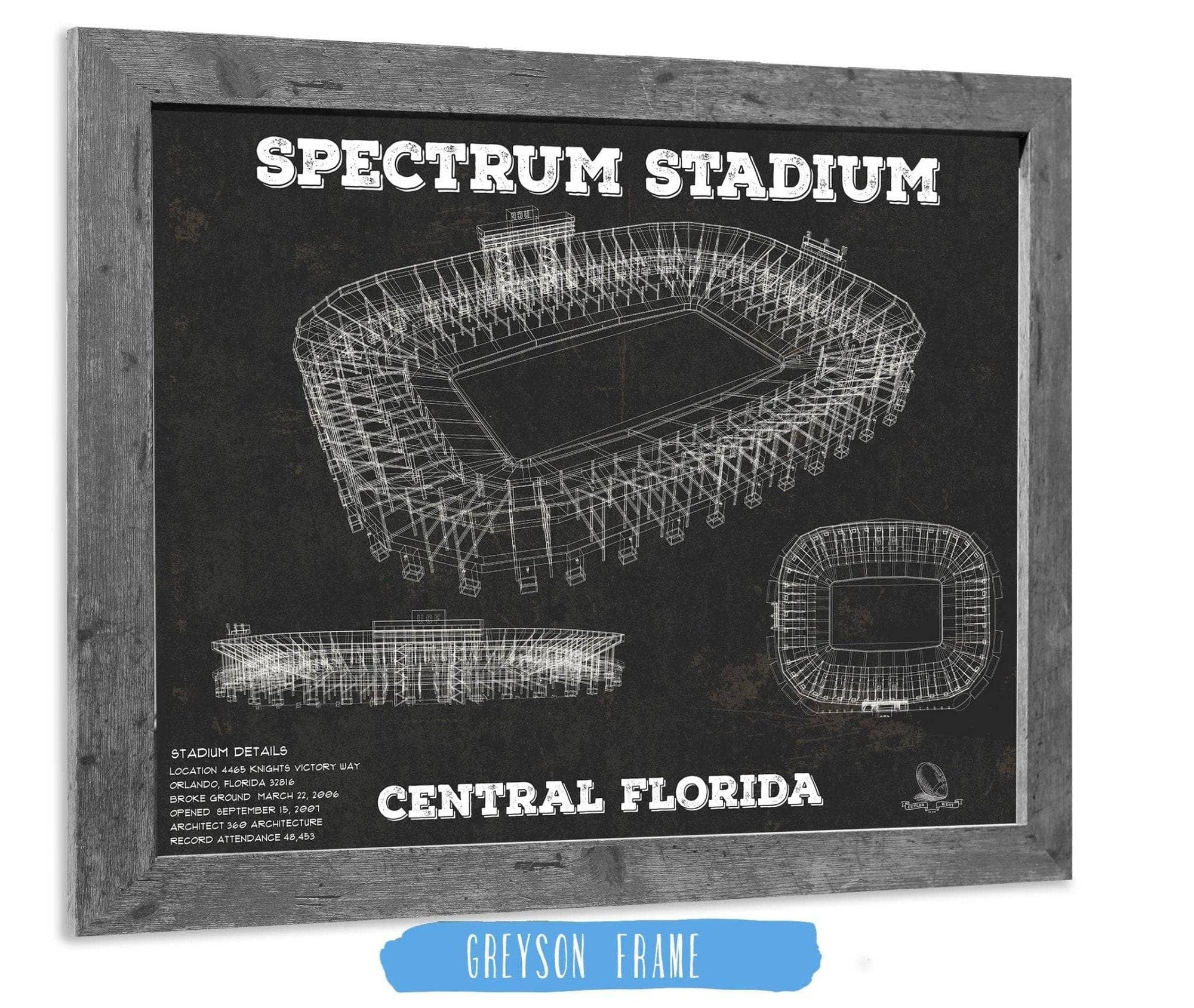 Cutler West Best Selling Collection UCF Knights Football Spectrum Stadium Vintage Art Print