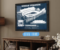 Cutler West Pro Football Collection 14" x 11" / Black Frame Tennessee Titans Nissan Stadium - Vintage Football Print 712523627
