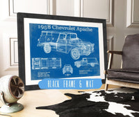 Cutler West 1958 Chevrolet 3100 Apache Panel Van Vintage Blueprint Auto Print