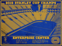 Cutler West 14" x 11" / Unframed St. Louis Blues Enterprise 2019 Stanley Cup Champions - Vintage Hockey Team Color Print 659984130-TEAM
