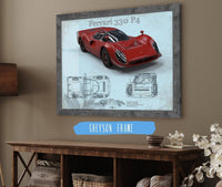 Cutler West Ferrari Collection 14" x 11" / Greyson Frame Ferrari 330 P4 Vintage Sports Car Print 845000143_61746