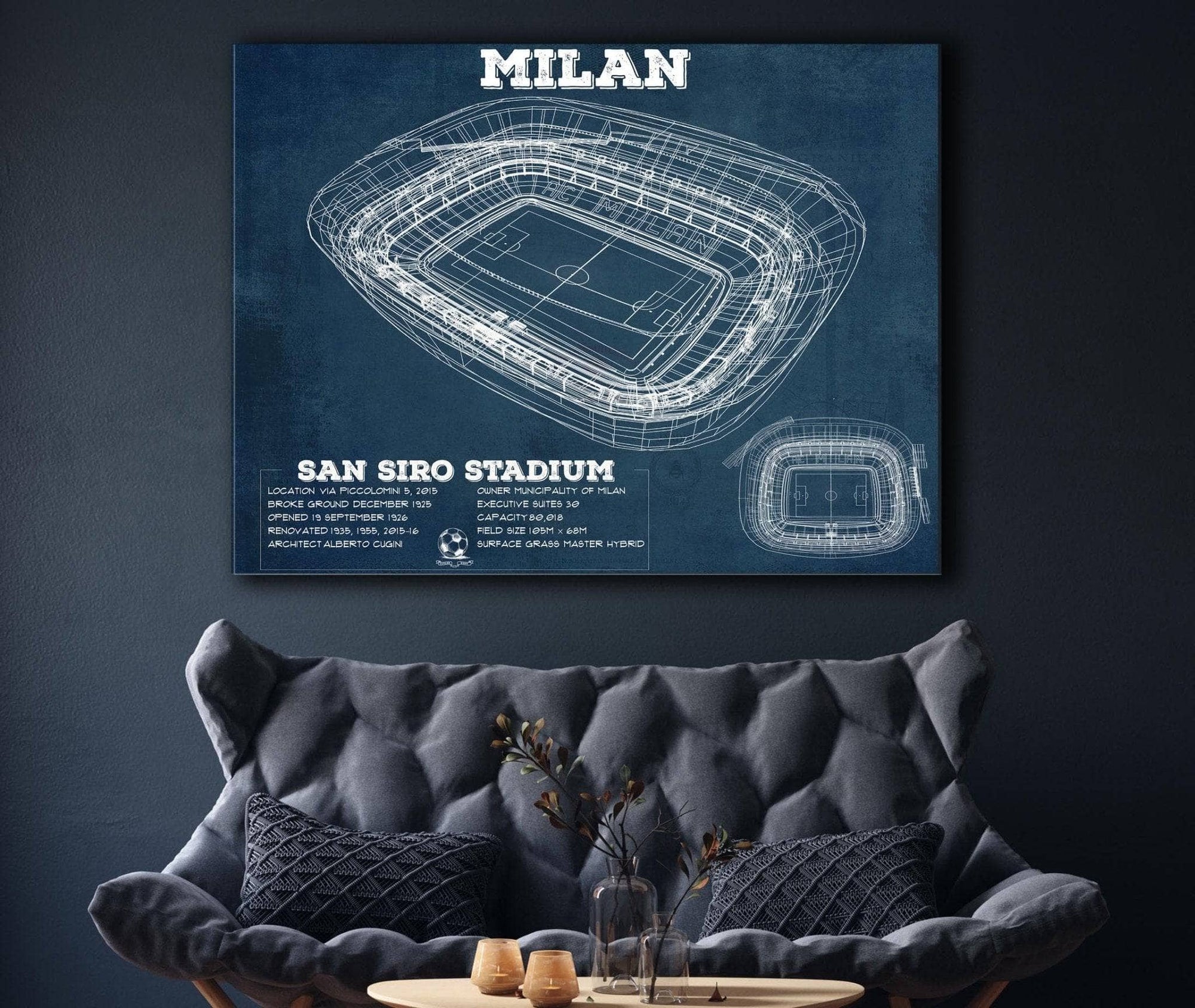 Cutler West Soccer Collection AC Milan San Siro Stadium Soccer Print