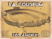 Cutler West Pro Football Collection 14" x 11" / Unframed Los Angeles Rams LA Coliseum Seating Chart - Vintage Football Print 728039387_65236