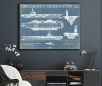 Cutler West Naval Military USS Harry S. Truman (CVN 75) Aircraft Carrier Blueprint Original Military Wall Art