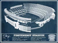 Cutler West Pro Football Collection 14" x 11" / Unframed Cleveland FirstEnergy Stadium - Vintage Football Print 69068269_60287