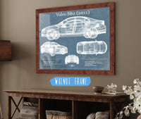 Cutler West Vehicle Collection Volvo S80 (2011) Vintage Blueprint Auto Print