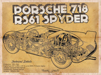 Cutler West Porsche Collection 14" x 11" / Unframed Porsche 718 Spyder Racing Sports Car Print 715556417_68619