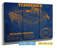 Cutler West College Football Collection 48" x 32" / 3 Panel Canvas Wrap Vintage Tennessee Volunteers Neyland Stadium Blueprint Wall Art 639923438-TOP
