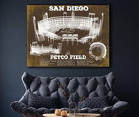 Cutler West Baseball Collection San Diego Padres - Petco Park Vintage Stadium Team Color Baseball Print
