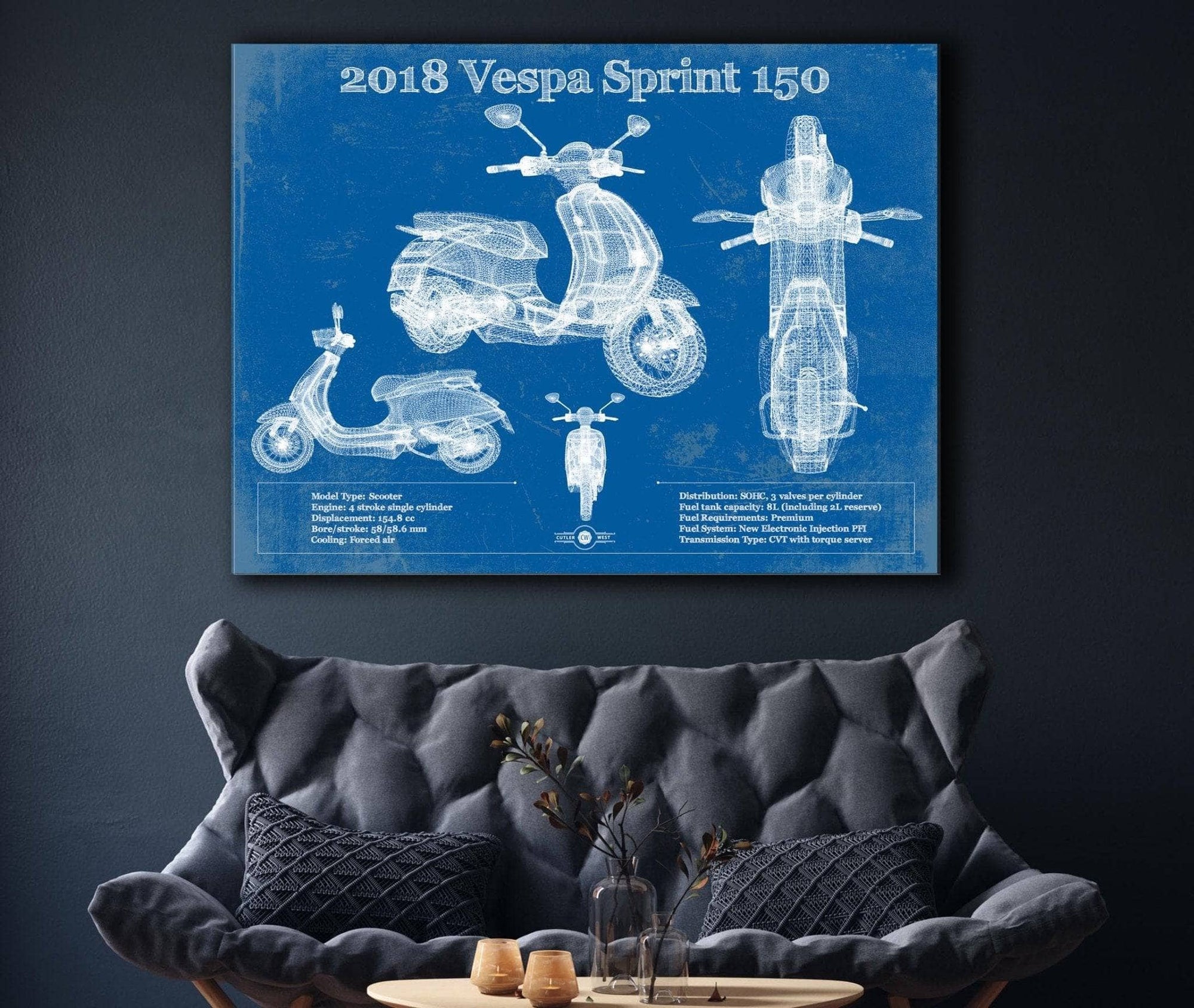 Cutler West Vehicle Collection Vintage 2018 - 2020 Vespa Primavera 150 Patent Print