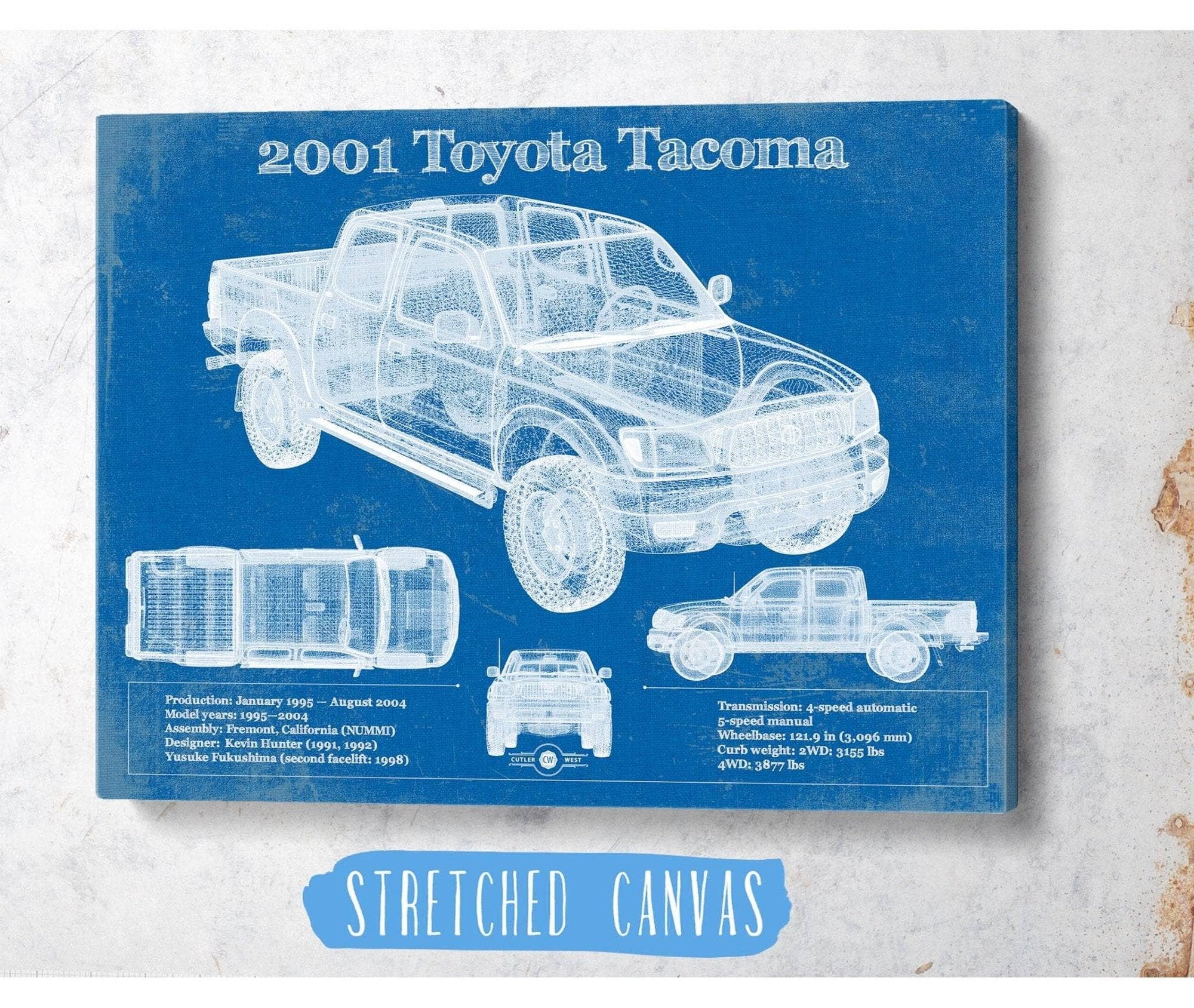 Cutler West Toyota Collection 2001 Toyota Tacoma Double Cab Limited Vintage Blueprint Auto Print