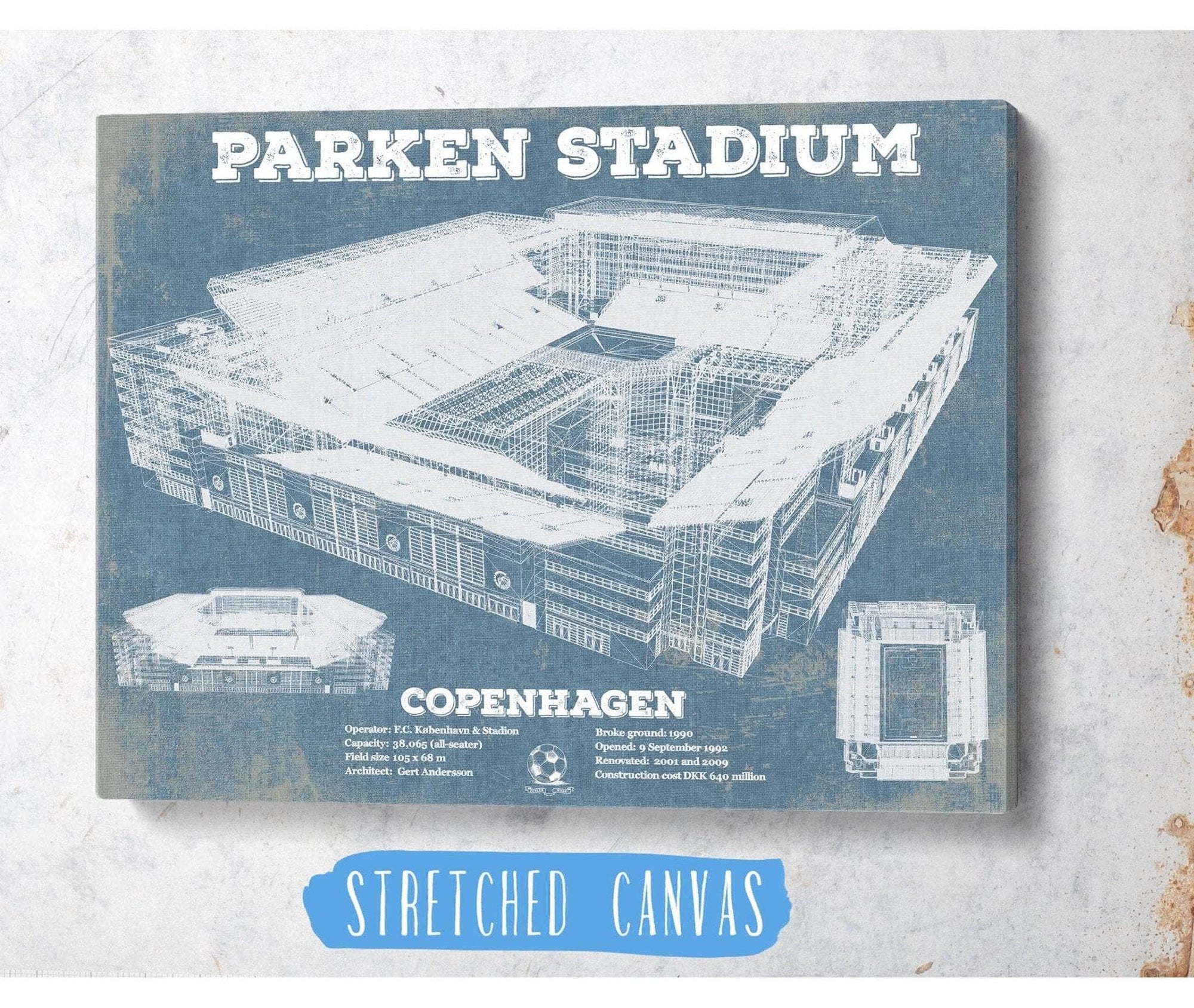 Cutler West Soccer Collection Parken Stadium Copenhagen Football Vintage Soccer Print