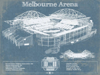 Cutler West Tennis Arena 14" x 11" / Unframed Melbourne Arena - Vintage Australian Open Tennis Blueprint Art 835000051_5869