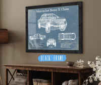 Cutler West Mercedes Benz Collection 14" x 11" / Black Frame Mercedes Benz X Class Blueprint Vintage Auto Print 845000280_19517