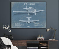 Cutler West Military Aircraft T-6 Texan Aircraft Blueprint Original Military Wall Art
