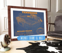 Cutler West College Football Collection 14" x 11" / Walnut Frame & Mat Vintage Tennessee Volunteers Neyland Stadium Blueprint Wall Art 639923438-TOP