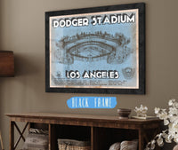 Cutler West Baseball Collection 14" x 11" / Black Frame Vintage LA Dodgers Stadium Blueprint Baseball Print 716398839-14"-x-11"58176