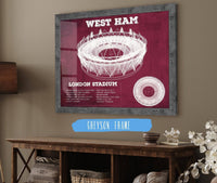 Cutler West 20" x 16" / Greyson Frame West Ham United FC - Vintage London Stadium Soccer Print 736809452-20"-x-16"3451