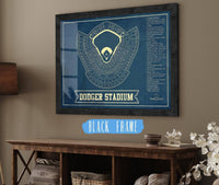 Cutler West Baseball Collection 14" x 11" / Black Frame LA Dodgers Stadium Seating Chart - Vintage Baseball Fan Print 635633948-TOP
