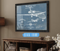 Cutler West Boeing Collection 14" x 11" / Black Frame Boeing 717 Vintage Aviation Blueprint Print - Custom Pilot Name Can Be Added 840189113_48474