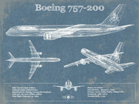 Cutler West Boeing Collection 14" x 11" / Unframed Boeing 757-200 Vintage Original Blueprint Art Print - Custom Pilot Name Can Be Added 874380588_51377