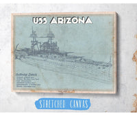 Cutler West USS Arizona WWII Battleship Blueprint Military Print