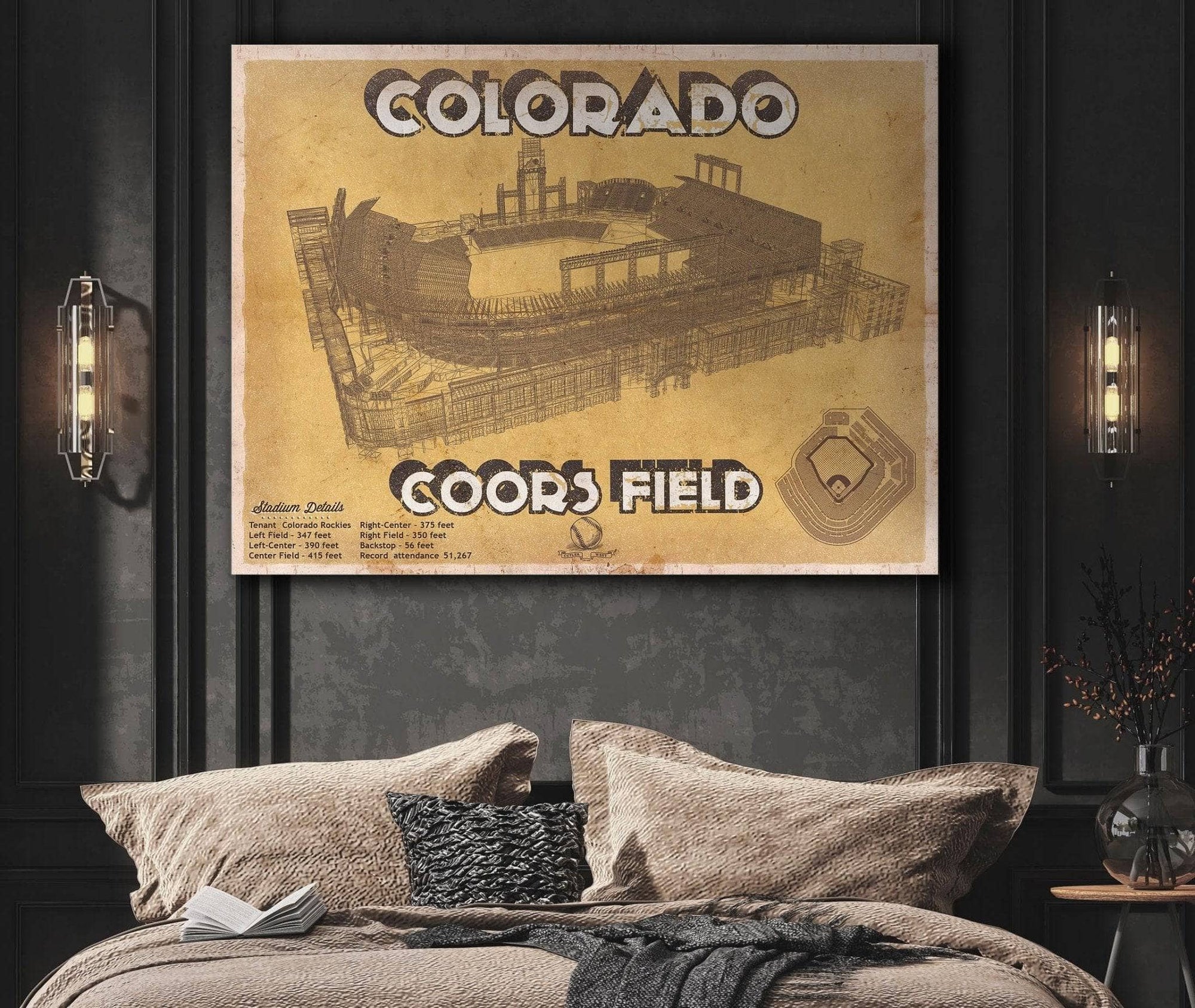 Cutler West Baseball Collection Colorado Rockies Coors Field - Vintage Baseball Fan Print