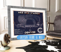 Cutler West Pro Football Collection 14" x 11" / Greyson Frame & Mat Denver Broncos Vintage Sports Authority Field - Vintage Football Print 635800348-TOP_55477