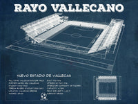 Cutler West Soccer Collection 14" x 11" / Unframed Vallecas Soccer Field - Rayo Blueprint Vintage Soccer Print 767514074_8773