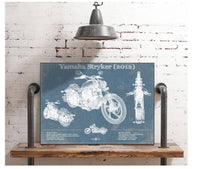 Cutler West Yamaha Stryker (2012) Vintage Blueprint Motorcycle Patent Print