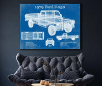 Cutler West Ford Collection 1979 Ford F 250 Vintage Blueprint Auto Print