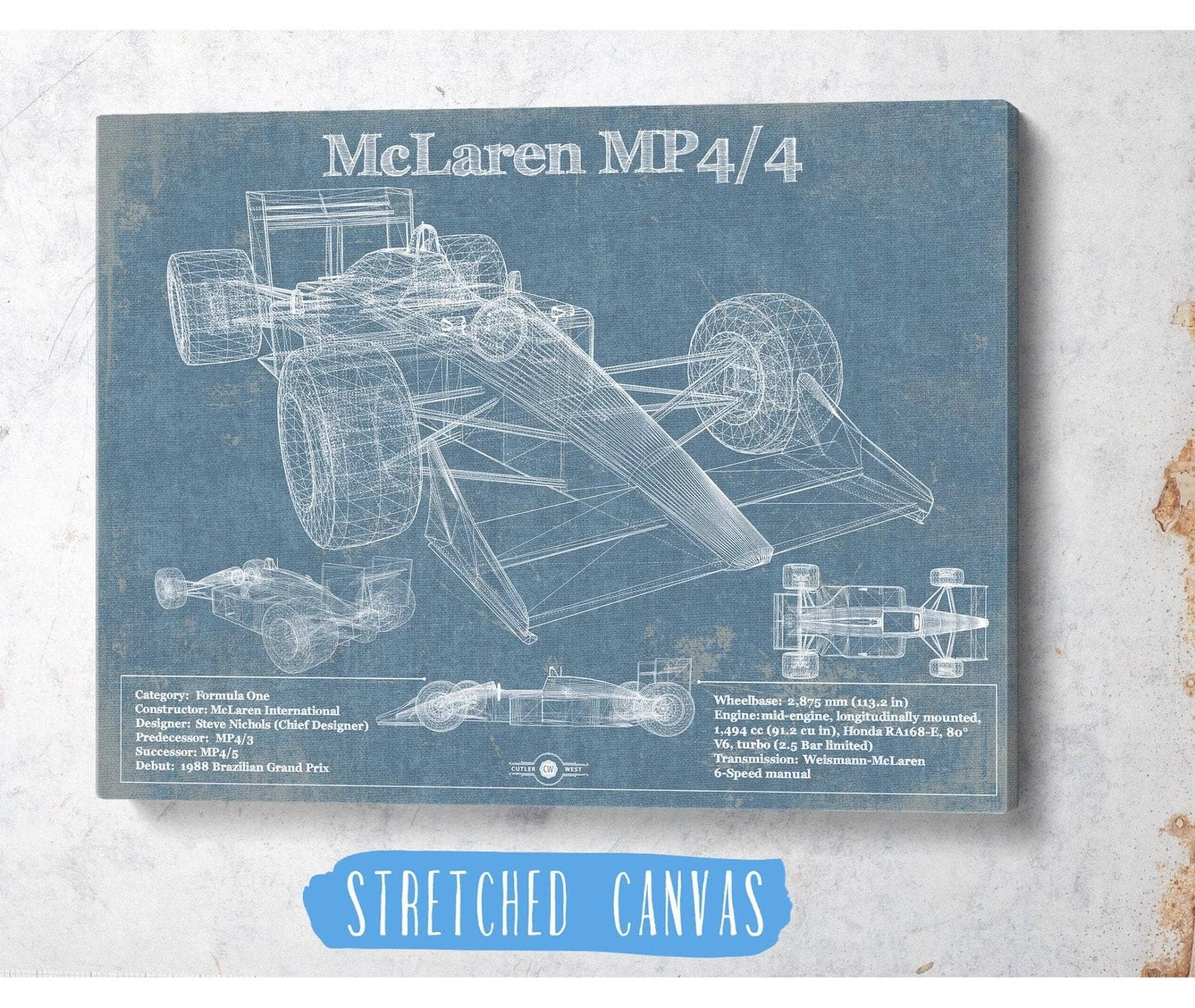 Cutler West McLaren MP4-4 Formula One Race Car Print