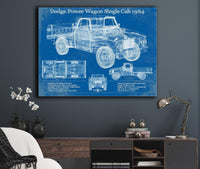 Cutler West Dodge Collection Dodge Power Wagon Single Cab 1964 Vintage Blueprint Auto Print