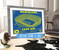 Cutler West Soccer Collection 14" x 11" / Greyson Frame & Mat Vintage FC Barcelona Camp Nou Team Color Stadium Soccer Print 756660371-14"-x-11"44917