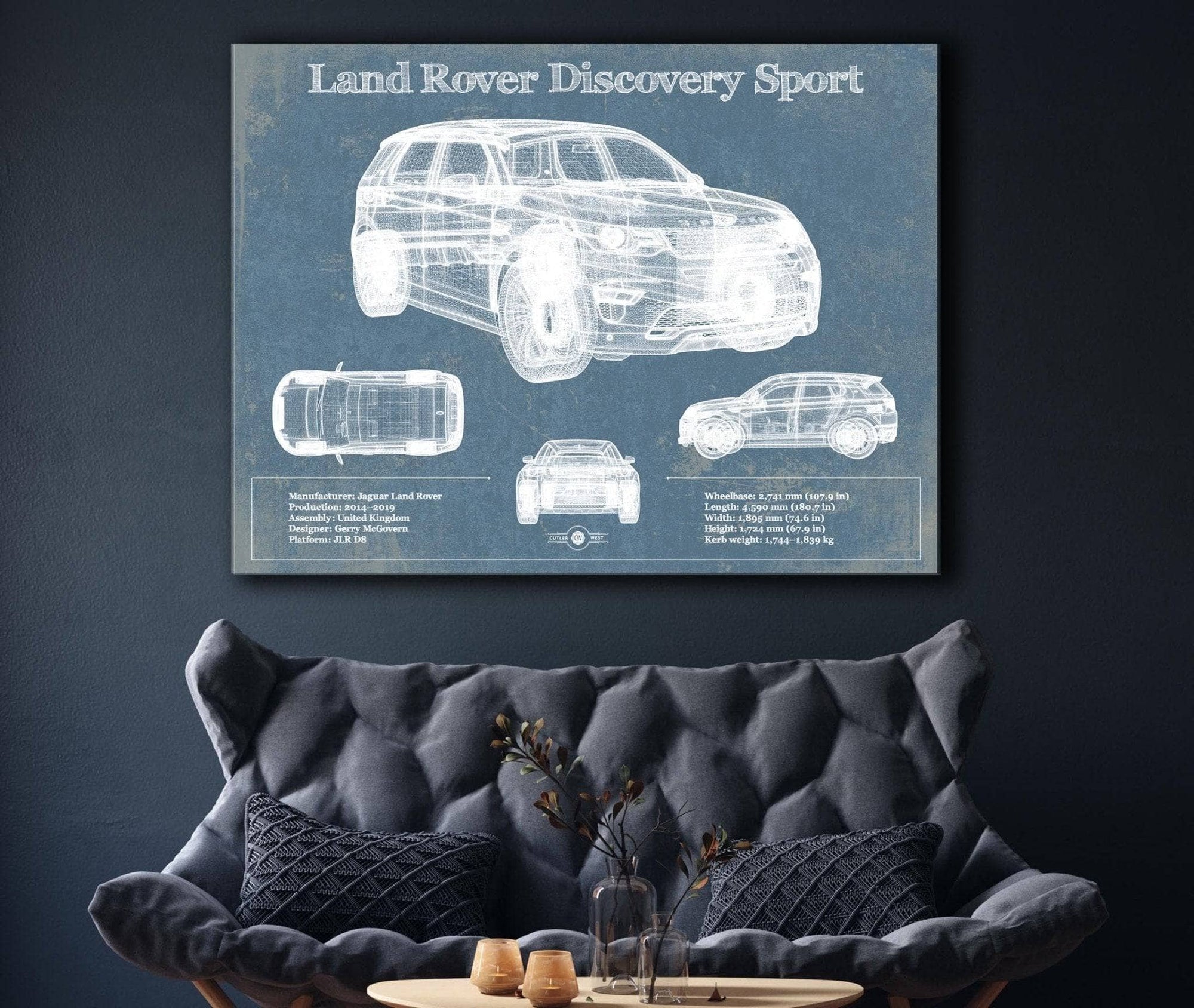 Cutler West Land Rover Collection Land Rover Discovery Sport Vintage Blueprint Auto Print