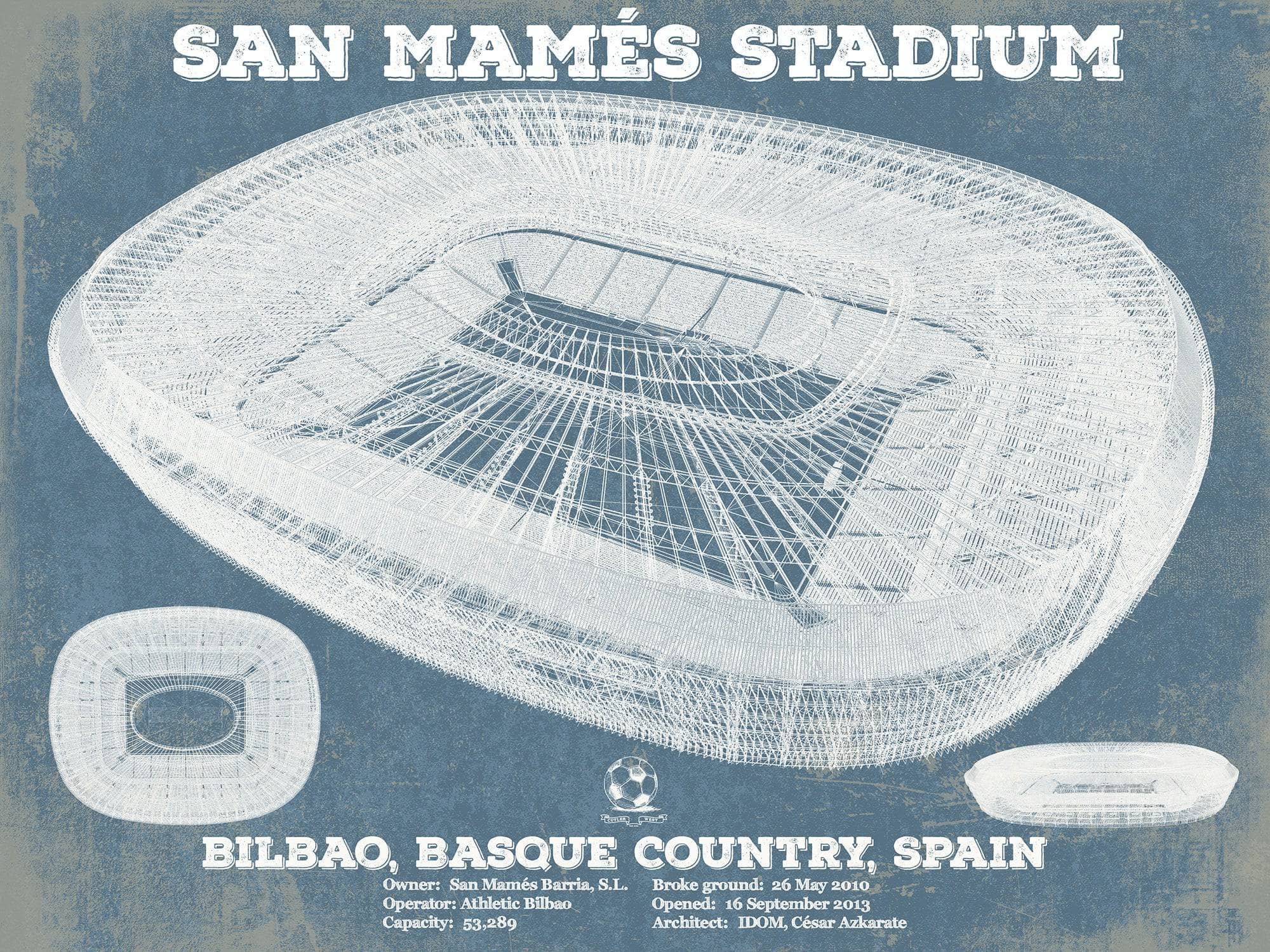 Cutler West Athletic Bilbao - San Mamés Stadium Soccer Print