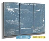 Cutler West Naval Military 48" x 32" / 3 Panel Canvas Wrap USS Nimitz CVN-68 Aircraft Carrier Blueprint Original Military 882103634_30308