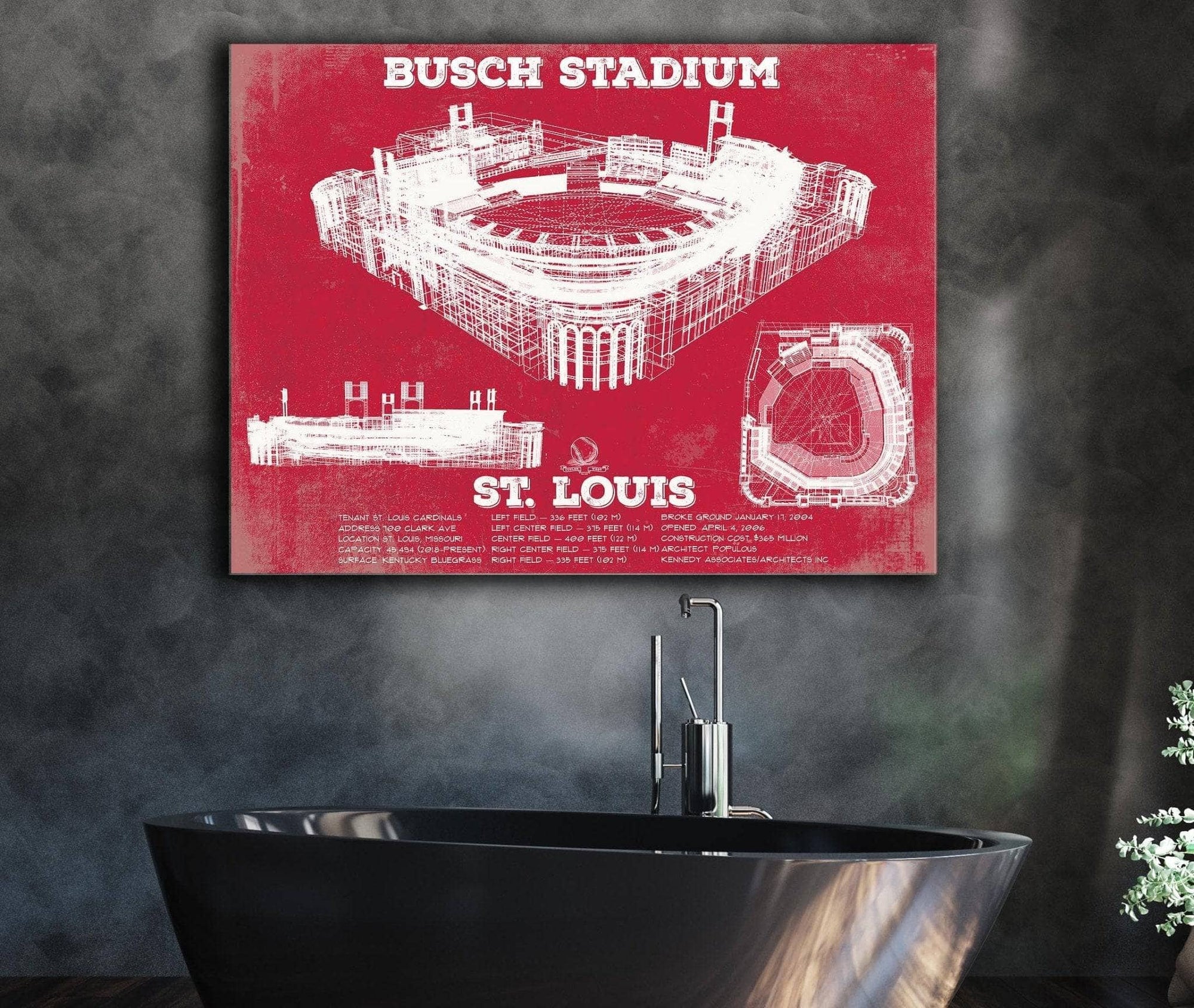 Cutler West St. Louis Cardinals - Busch Stadium Vintage Baseball Print